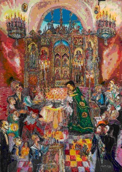 An Orthodox Baptism in Marienbad - N.Musatova - Picture - 15 x 10 cm   -Reproduction Picture---- SOUVENIRS ---  