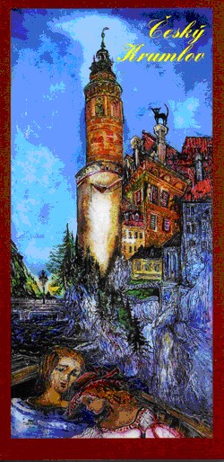 Lovers in Krumlov -  N. Musatova - Magnet - 120 x 60 mm-Magnet---- SOUVENIRS ---  