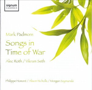 Songs in Time of War - Alec Roth, Vikram Seth-Viola and Piano-Vocal Collection  
